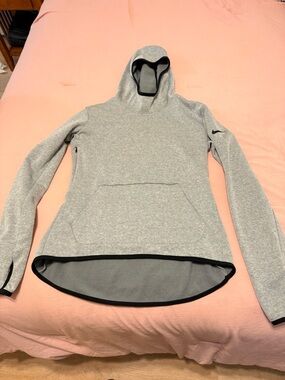 Nike Women's Light Gray Hooded Pullover Sweatshirt